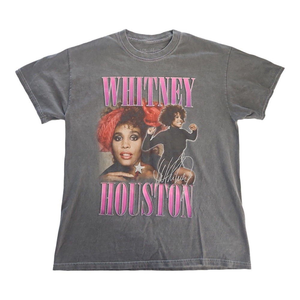 Whitney Houston T-Shirt Tour 2010 Small Women's Gray Graphic Print